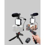 Zero Land Ilkeshop Video Çekim Kiti Tripod LED Işık Harici Mikrofon ve Bluetooth Kumanda Seti - Renkli