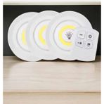 Zero Land Muratech Spot Lamba LED Işık 3'lü Uzaktan Kumandalı Pilli Yapışlı Kablosuz - Yeşil - Renkli