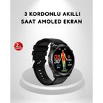Zero Land Nrzsnt Amoled Ekranlı Akıllı Saat – 3 Kordon Seçenekli, Suya Dalı, Kalp Atış ve Uyku Takip Özellikli - Standart - Metal