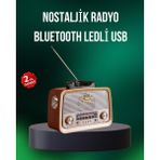 Zero Land Nrzsnt Taşınabilir Nostalji Radyo Bluetooth USB Aux Girişli - Ahşap