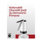 ZERO LAND Trendlia Uzun Şarj Süreli Su Pompası | Tek Tuşla Başlat/Durdur | Cam Damacana Uyumlu | Enerji Tasarr