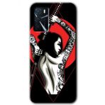 Zero Oppo A16 HD Desen Baskılı Samurai Girl Cep Telefonu Kılıfı