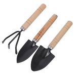 Zerodeko 1 Takım Takım bahçe alet takımı manuel cetvel malalar erik kültivatör bahçe aydınlatması bahçe eldiveni Sebze bahçesi aletleri tahta kürek gevşek toprak aracı eli ahşap Black