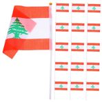 Zerodeko 20 Adet Lübnan El Bayrakları Sopa Bayrakları Üzerinde Lübnan Bayrakları Küçük Mini El Sallayarak Bayraklar Lübnan Lübnan Bayrakları Büyük Açılış Karnaval Parti Etkinlikleri
