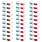 Zerodeko 30'Lu 3D Kağıt Gözlük Paketi Kırmızı Mavi Lensli Anaglyph Film Gözlük Beyaz Karton Çerçeveler Yetişkinler İçin Hafif Ve Cilt Dostu Ev Sineması Ve Filmler İçin 3D Video Gözlük