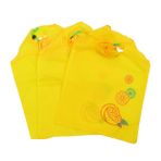 Zerodeko 5 Adet Limon Desenli Katlanabilir Tekrar Kullanılabilir Alışveriş Çantaları Market Etkinlik Perakende için Tote Çantalar