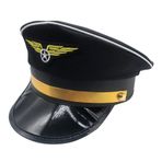 Zerodeko Çocuk Kaptan Şapkası Denizci Kaptan Kostüm Şapka Köpek Kostüm Performans Şapkası Yat Tekne Gemi Şapka Yetişkin Pilot Şapkası Şapkaları Şapka Cadılar Bayramı Polyester Oğlan