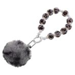 Zerodeko El Çantaları Ve Sırt Çantaları Için Tüylü Top Anahtarlık Peluş Pom Pom Pom Anahtarlık Leopar Desen Bileklik Anahtar Yüzük Kangase Zincirleri Kadınlar Için
