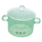 Zerodeko Kapaklı Isıya Dayanıklı Cam Çorba Tenceresi Çift Saplı Şeffaf Cam Pişirme Tenceresi Ocak Üstü Ramen Erişte Tenceresi Makarna Çorbası Ve Bebek Maması İçin 1500ml