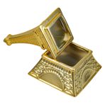 Zerodeko Kutu Piramit takı kutusu düğün ile yüzük Antik biblo piramit dekorasyon küçük piramit süsleme Mücevher organizatörü retro mücevher davası beyaz porselen Golden