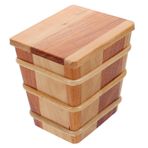 Zerodeko Pirinç Fıçı Ahşap Pirinç Küvet Sauna Kovası Kare Ahşap Vapur Kase Pirinç Depolama Kovası Suşi Kiti Tofu Çin Pirinç Pratik Ahşap Varil Kahve