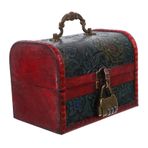 Zerodeko Vintage Ahşap Sandığı Şifreli Kilitli Takı Saklama Kutusu Parti Dekoru ve Oyunu İçin Uygun Dayanıklı Ahşap Malzeme ile Süreli Kullanım