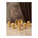 ZEROXO 6'lı Mini Gold Melek Biblo Seti - Özel Döküm Figürler | En ufak boyut(3x3x6) cm