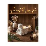 Zeroxo Dua Eden Melek Figürlü Mumluk | Romantik Beyaz Tealight Şamdan Dekor Objesi | Yeni Ev Hediyesi