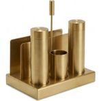 Zerr Dört Parça Paslanmaz Masa Üstü Tuzluk-Biberlik Seti Gold RENK (ZM-800 Gold)