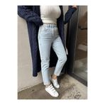Zerrincan Giyim Buz Mavisi Mom Fit Jean