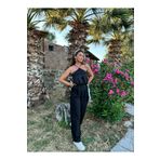 Zerrincan Giyim Siyah Kargo Cepli Saten Detaylı Tulum