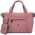 Zerva Queen Kadın Omuz ve El Çantası Günlük Kullanım Mini Pouch Aksesuarlı - Pembe