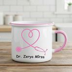 Zerya Hobi İsme Özel Doktorlar İçin Enamel PEMBE Kupa Bardak - Doktorlara Özel Kupa (İSİM İÇİN MESAJ ATINZ)