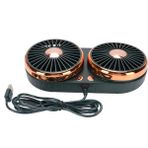 Zerzembe USB Araba Soğutma Fanı, Esnek Boru Çift Ana Araç USB Fan 360 ° Dönüş Dc 5V Sedans Suvs Rvs Kamyonları - Koyu Yeşil