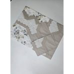 Zesa Home El Işi Dantelli Nervürlü ve Pikolu Nevresim Takımı Desenli Çift Tarafı Danteli - Cappuccino - 200 x 220 cm