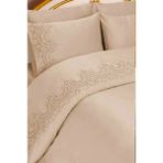 Zesa Home Fransız Dantelli Nevresim Takımı 6 Parça Çeyizlik - Cappuccino - 200 x 240 cm