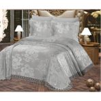 Zesa Home Fransız Güpürlü Arya Yatak Örtüsü 3 Parça Çeyizlik - 250 x 250 cm - Gri