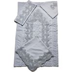 Zesa Home Güpürlü Gardenya Kumaş 4 Parça Seccade Takımı Çeyizlik - Gri