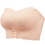 ZESLIV Bayan Bandeau sütyen askısız tişört sütyen esnek göğüs sarma sütyen askısız astarsız büyük bedenler büstiyer Push up sütyen, ten rengi, 110CD
