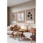 Zestia Ahşap Çerçeveli 3’lü Tablo Seti Kuru Çiçek ve Yaprak Desenleri Oturma Odası Set 30035, 70 x 100