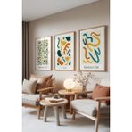 Zestia Ahşap Çerçeveli 3’lü Tablo Seti, Matisse Abstract – Renkli Figürler, Ofis Set No: 30092 15 x 21