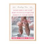 Zestia Ahşap Çerçeveli Tablo Bale Ayakkabıları ve Pembe Kurdele Genç Odası Dekoru Poster 106258, 70 x 100