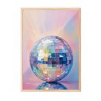 Zestia Ahşap Çerçeveli Tablo, Disko Topu – Parlak Pastel Yansıma, Genç Odası Dekoru Poster No: 110017 70 x 100