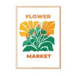 Zestia Ahşap Çerçeveli Tablo, Flower Market, Mutfak Dekoru Poster No: 111781 30 x 40