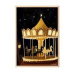 Zestia Ahşap Çerçeveli Tablo, Gece Lunapark Atlı Karınca, Genç Odası Dekoru Poster No: 110247 70 x 100