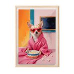 Zestia Ahşap Çerçeveli Tablo, Havuz Kenarında Kedi – Yaz Sahnesi, Genç Odası Dekoru Poster No: 109743 70 x 100