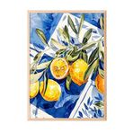 Zestia Ahşap Çerçeveli Tablo, Limon Dalları, Mutfak Dekoru Poster No: 112022 30 x 40