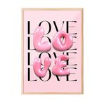 Zestia Ahşap Çerçeveli Tablo, LOVE Yazısı – Modern Tipografi, Çalışma Odası Dekoru Poster No: 112979 70 x 100
