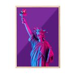 Zestia Ahşap Çerçeveli Tablo, Özgürlük Heykeli, Ofis Dekoru Poster No: 111855 50 x 70