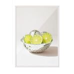 Zestia Beyaz Çerçeveli Tablo, Kasede Limon Minimal Çizim, Mutfak Dekoru Poster No: 109559 70 x 100