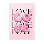 Zestia Beyaz Çerçeveli Tablo, LOVE Yazısı – Modern Tipografi, Çalışma Odası Dekoru Poster No: 112979 30 x 40
