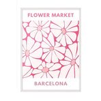 Zestia Beyaz Çerçeveli Tablo, Pembe Çiçek Deseni – Flower Market, Mutfak Dekoru Poster No: 101952 70 x 100