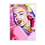 Zestia Beyaz Çerçeveli Tablo, Pop Art Marilyn Monroe, Genç Odası Dekoru Poster No: 111990 50 x 70