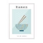 Zestia Beyaz Çerçeveli Tablo, Ramen Kasesi, Mutfak Dekoru, Minimal Stil Poster No: 106655 70 x 100