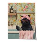 Zestia Çerçevesiz Poster, Banyo Şakası: Gözlüklü Kedi, Banyo Dekoru Poster No: 109834 50 x 70