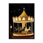 Zestia Siyah Çerçeveli Tablo, Gece Lunapark Atlı Karınca, Genç Odası Dekoru Poster No: 110247 50 x 70
