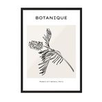 Zestia Siyah Çerçeveli Tablo İnce Palmiye Dalları – Bohem Sanat Ofis Dekoru Poster 101326, 30 x 40