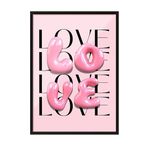 Zestia Siyah Çerçeveli Tablo, LOVE Yazısı – Modern Tipografi, Çalışma Odası Dekoru Poster No: 112979 50 x 70