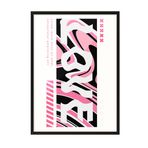 Zestia Siyah Çerçeveli Tablo, LOVE Yazısı, Pembe Tonlar, Dikey Tipografi Poster No: 107657 15 x 21