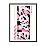 Zestia Siyah Çerçeveli Tablo, LOVE Yazısı, Pembe Tonlar, Dikey Tipografi Poster No: 107657 70 x 100